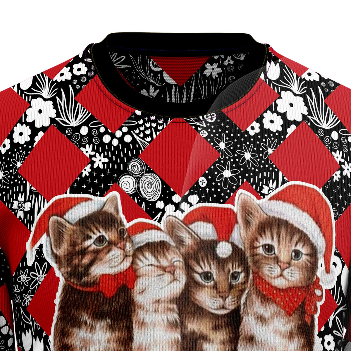Singing Cats and Kittens Ugly Christmas Sweater, Unisex Christmas Party Sweater, Gift for Cat and Kitten Lovers