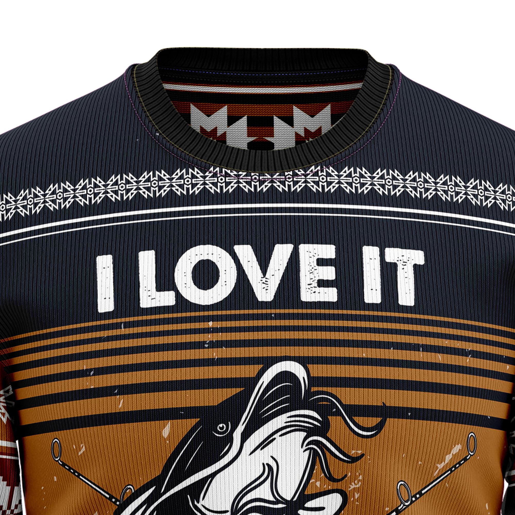 Fishing I Love It Ugly Christmas Sweater, Funny Fishing Holiday Pullover, Holiday Gatherings and Family Photos