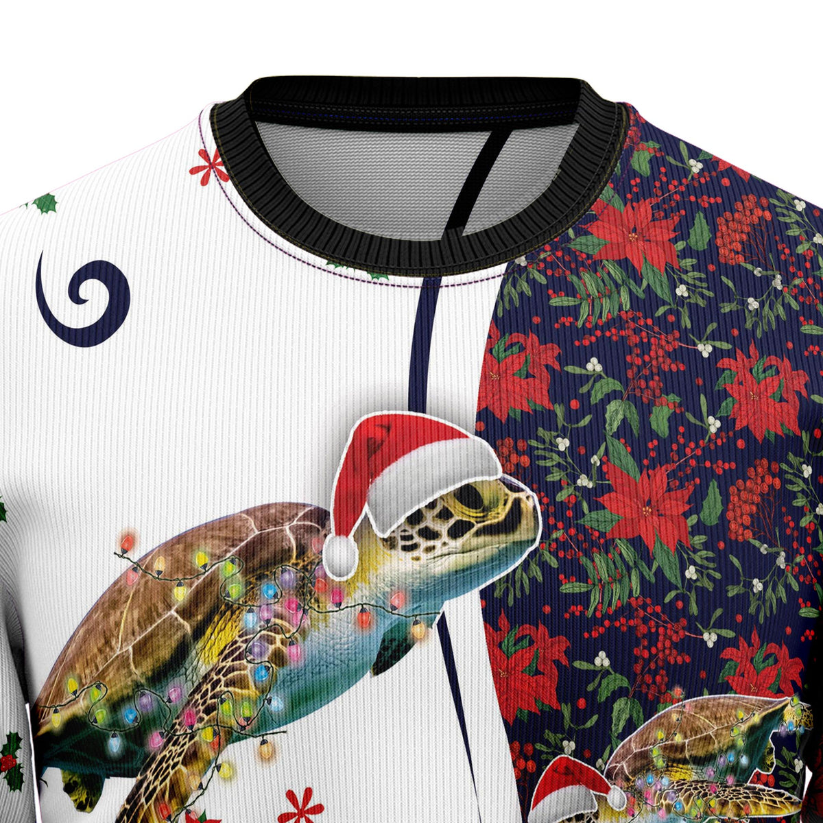 Turtle Christmas Lights Ugly Christmas Sweater, Reptile Lover Holiday Party Outfit and Gift for Turtle Fans