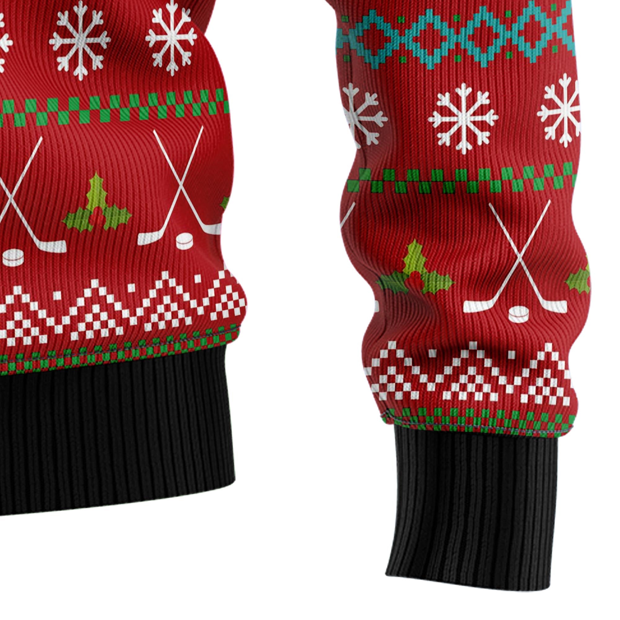 All I Want for Christmas Is Hockey Ugly Christmas Sweater, Funny Holiday Party Outfit for Hockey Players And Fans