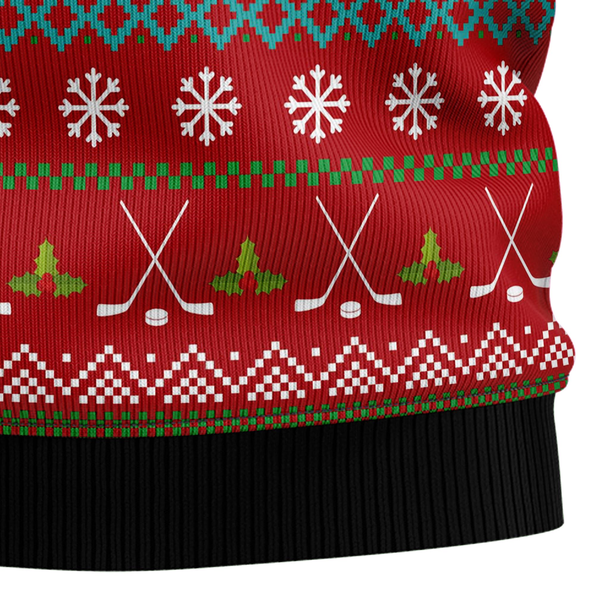 All I Want for Christmas Is Hockey Ugly Christmas Sweater, Funny Holiday Party Outfit for Hockey Players And Fans