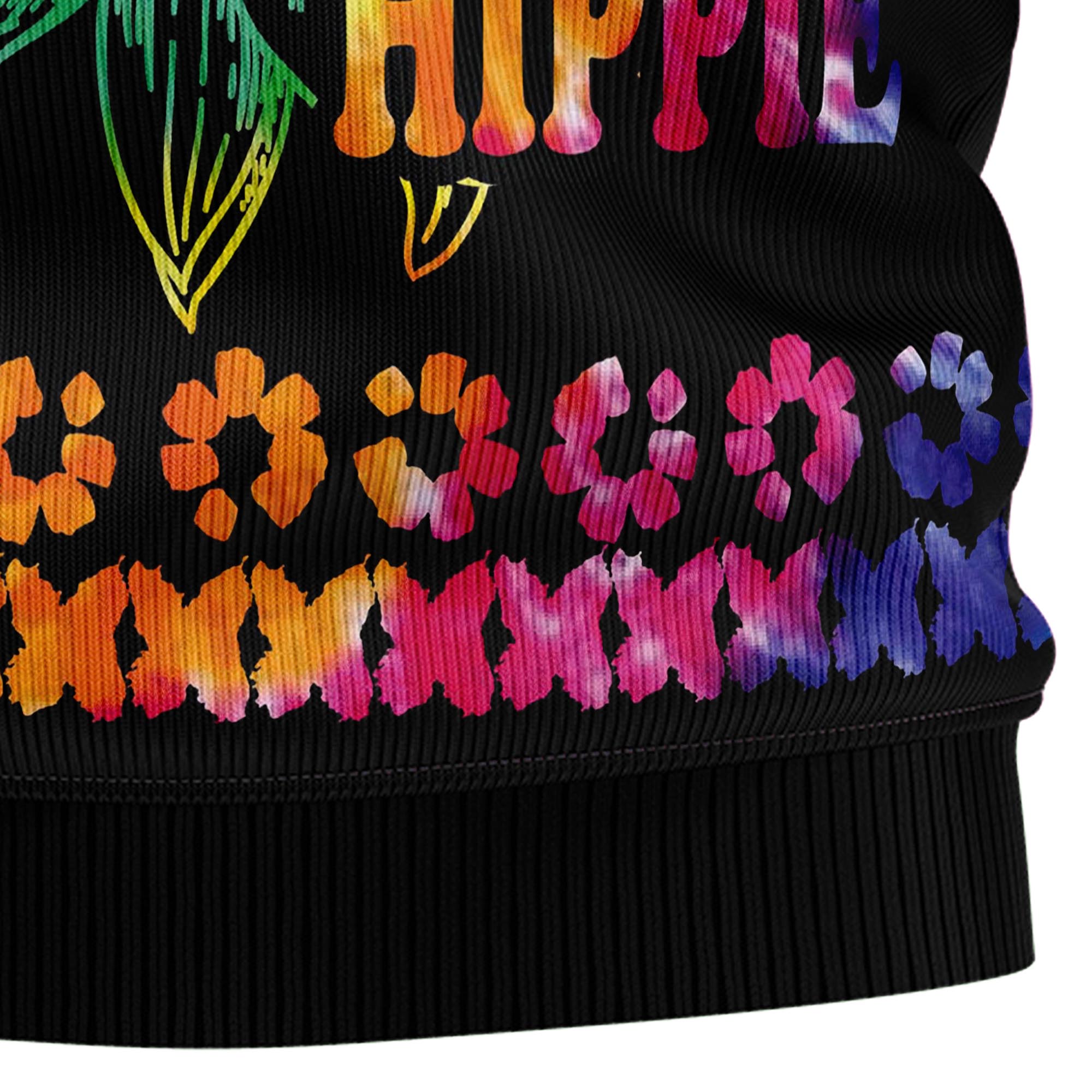 Hippie Tie Dye Color Ugly Christmas Sweater, Unisex Holiday Party Outfit, Xmas Gift for Hippie and Tie Dye Fans