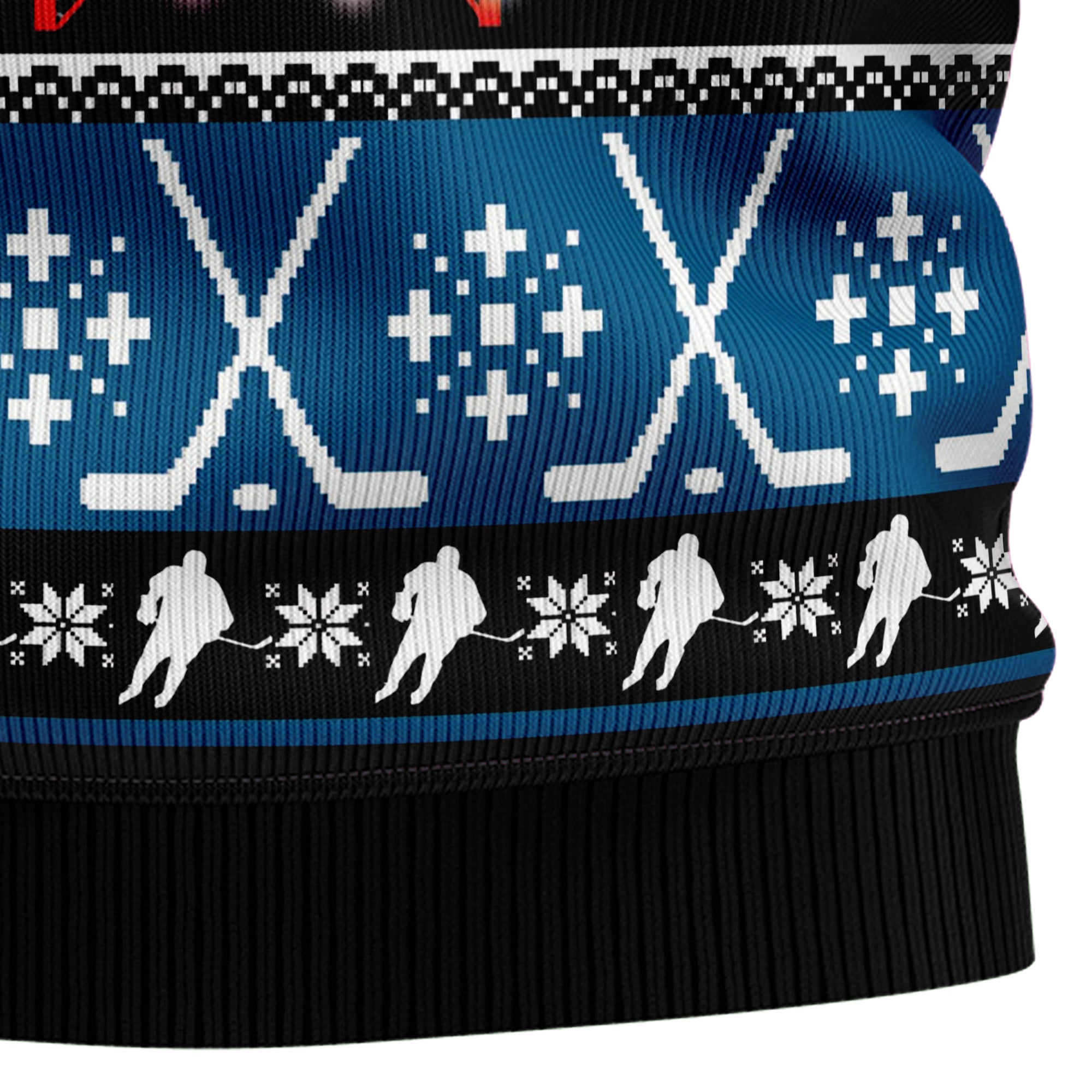 Happy Hockeyday Ugly Christmas Sweater for Men and Women, Funny Holiday Party Gift for Hockey Players And Fans