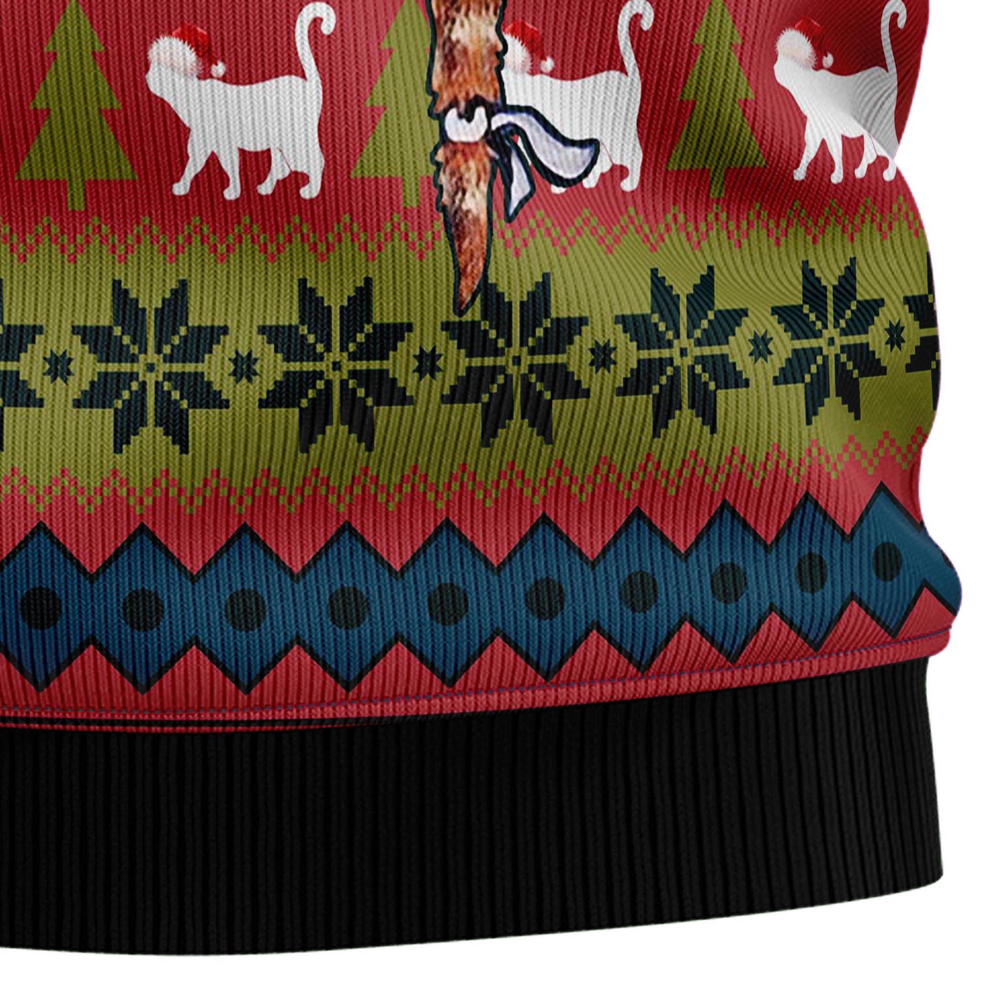 Cat Hanging on Christmas Tree Ugly Christmas Sweater, Unisex Holiday Party Outfit, Gift for Cat Owners and Cat Lovers