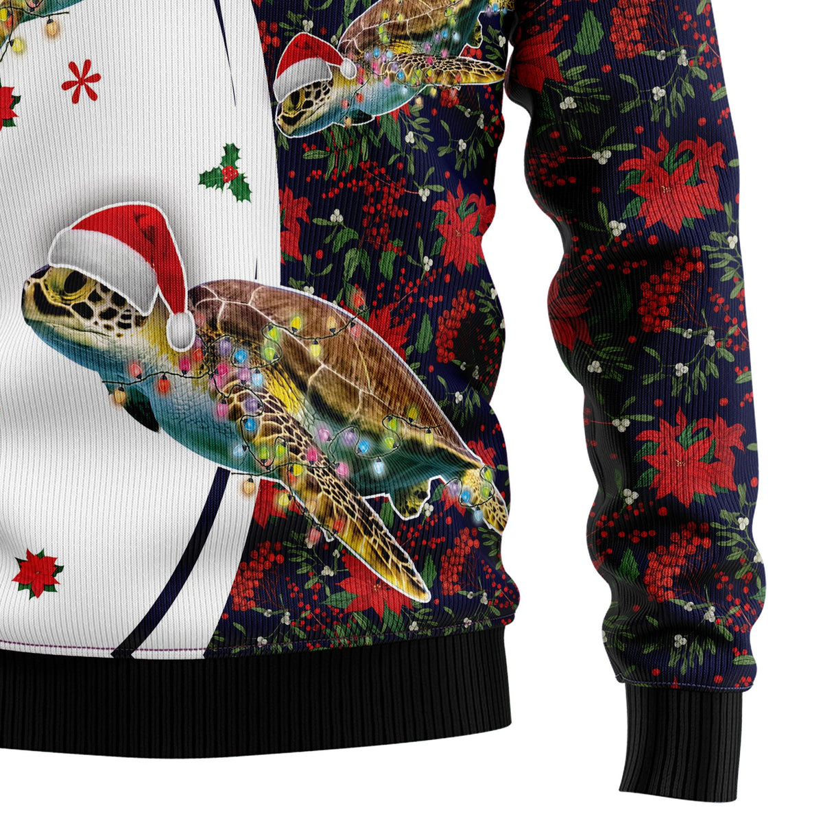 Turtle Christmas Lights Ugly Christmas Sweater, Reptile Lover Holiday Party Outfit and Gift for Turtle Fans