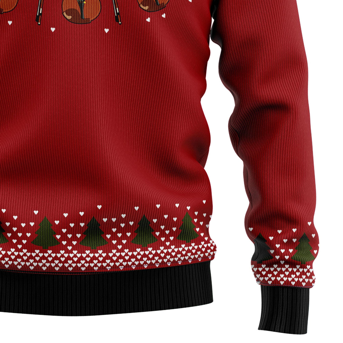 Violin Lover Ugly Christmas Sweater, Music Violin Holiday Pullover for Orchestra Fans, Fun Xmas Party Clothing