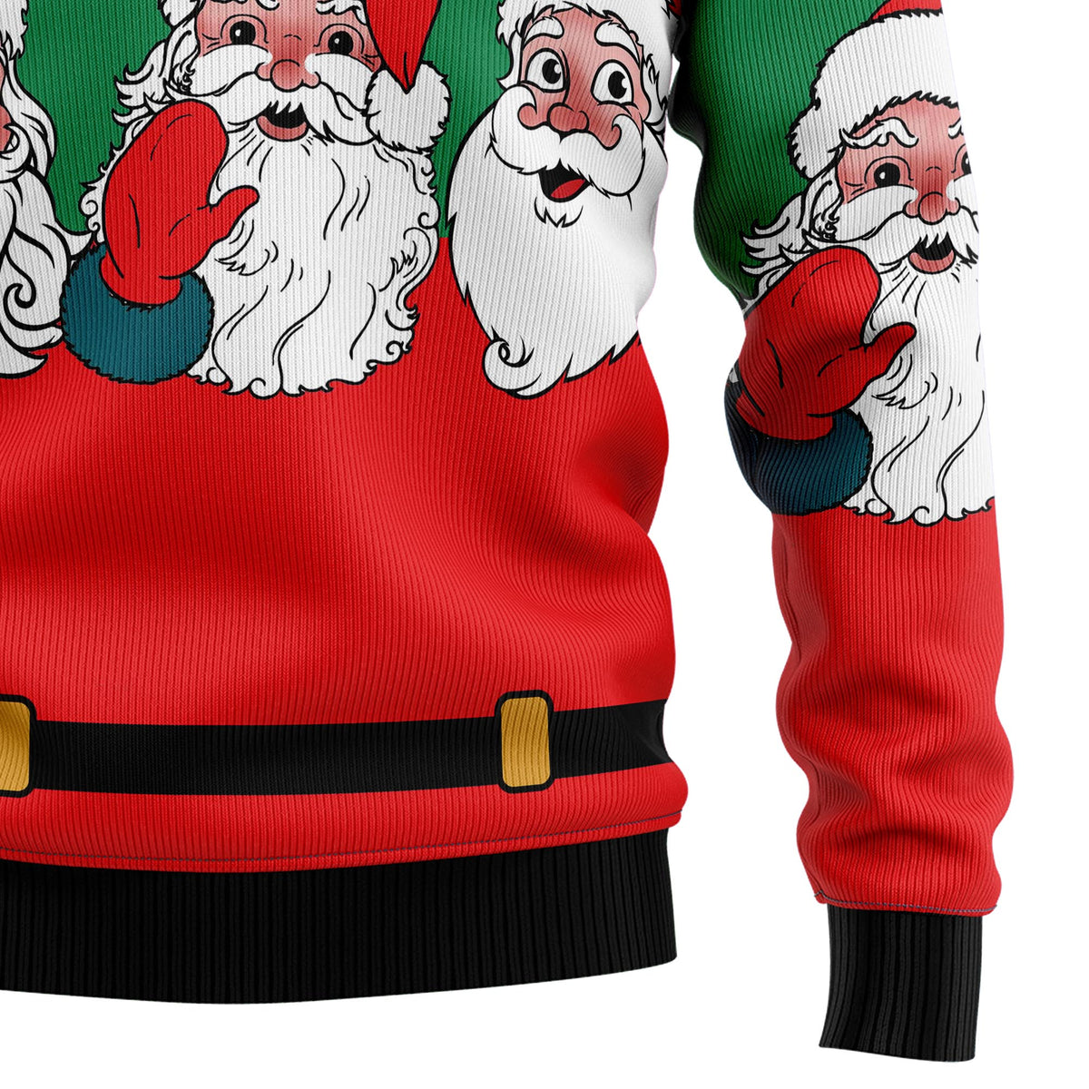 Santa Claus and Music Notes Ugly Christmas Sweater, Funny Xmas Party Outfit, Gift for Musicians and Music Lovers