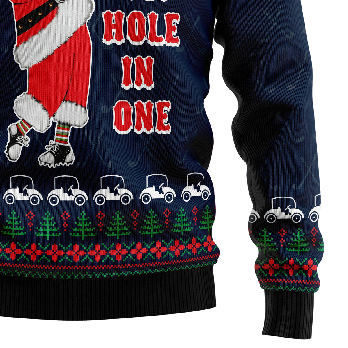Ho Ho Hole In One Golf Christmas Sweater - Funny Ugly Christmas Sweater for Men and Women, Unisex Holiday Party Outfit