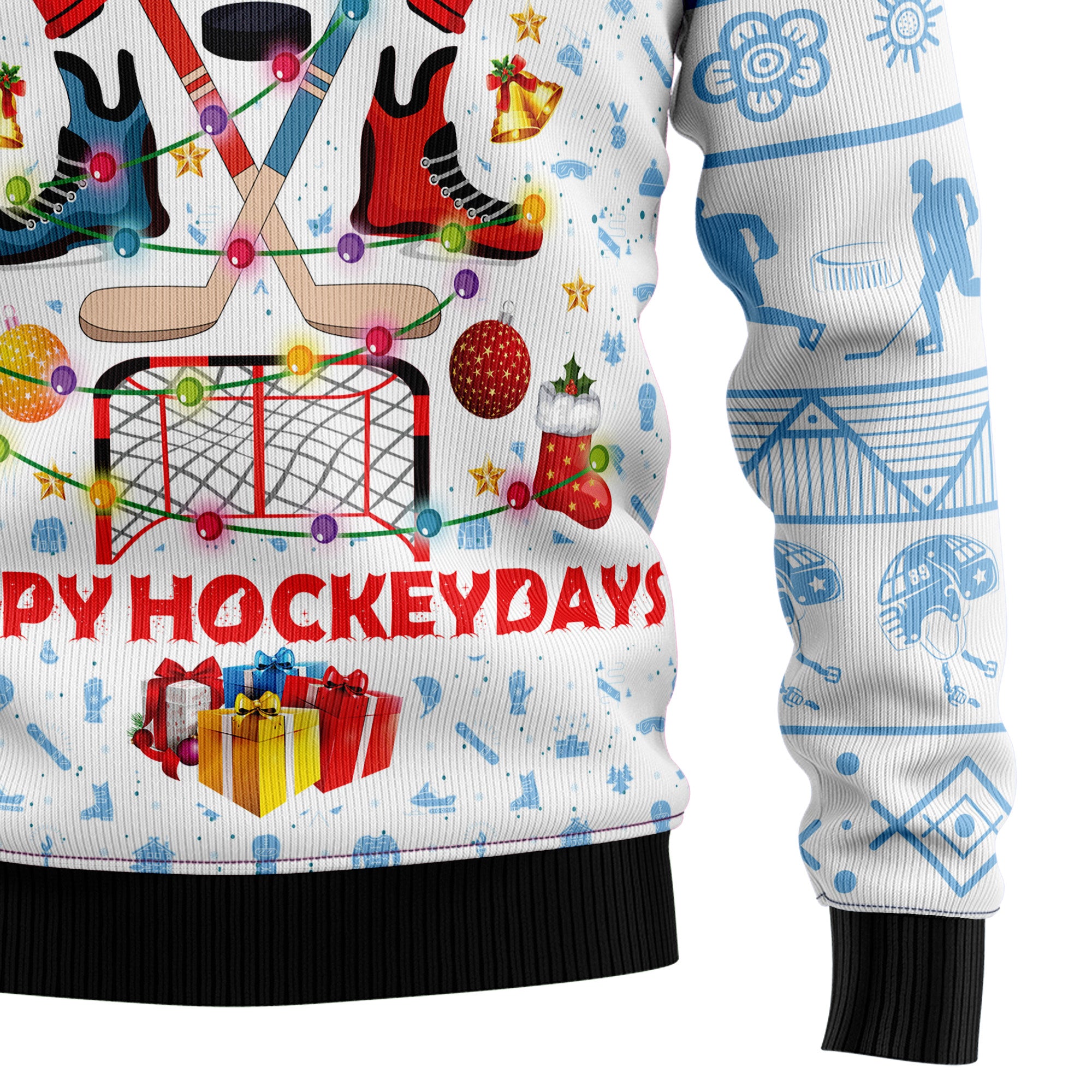 Happy Hockey Day Ugly Christmas Sweater for Men and Women, Xmas Party Outfit, Gift for Hockey Players and Fans