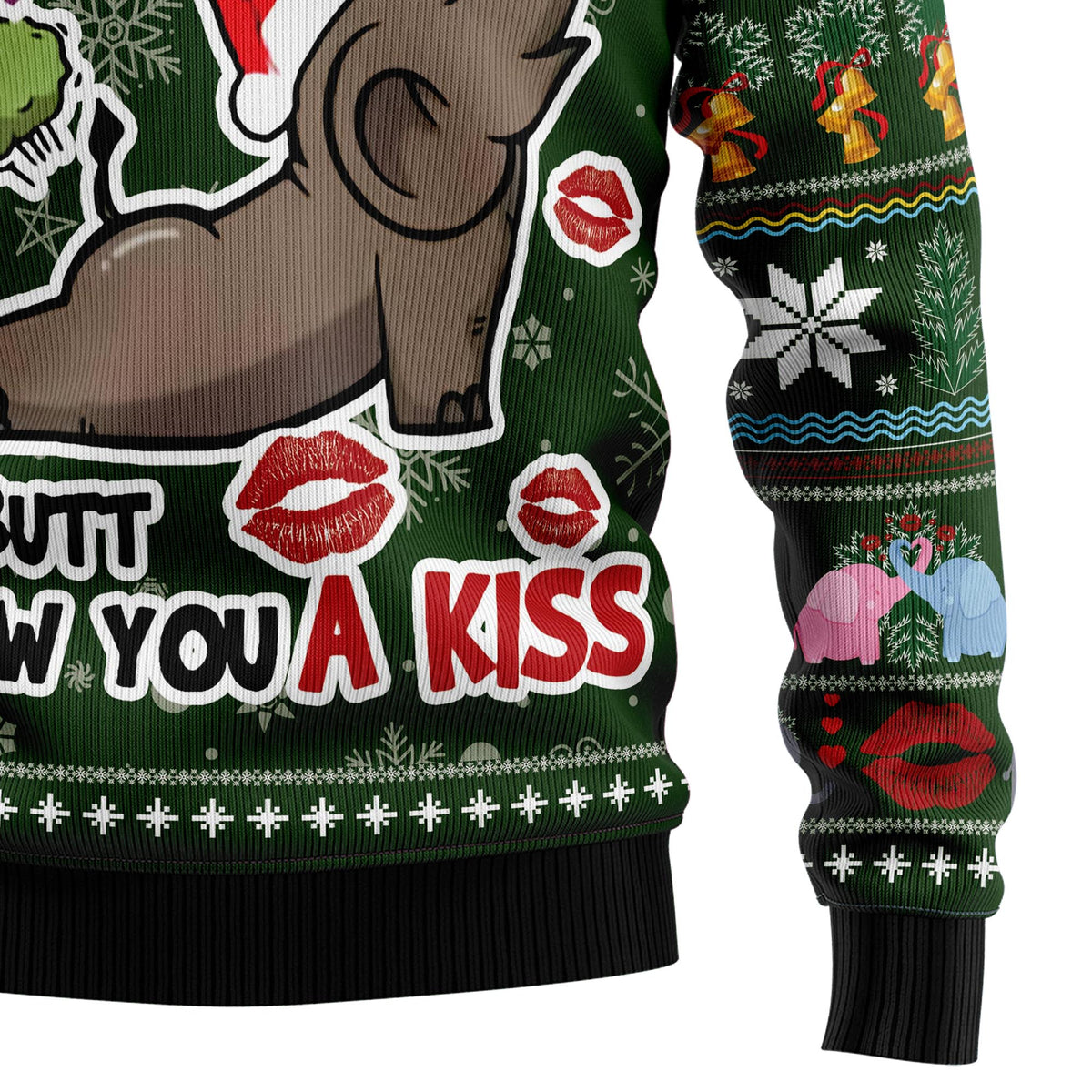 Elephant I Didn't Fart My Butt Blew You A Kiss Ugly Christmas Sweater, Funny Holiday Party Outfit for Men Women,