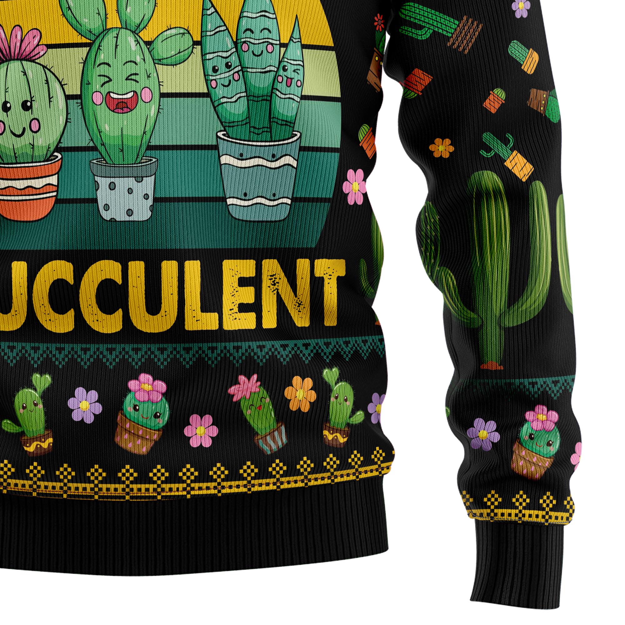 Cactus What the Fucculent Ugly Christmas Sweater for Men and Women, Funny Holiday Party Outfit, Festive Christmas Gift
