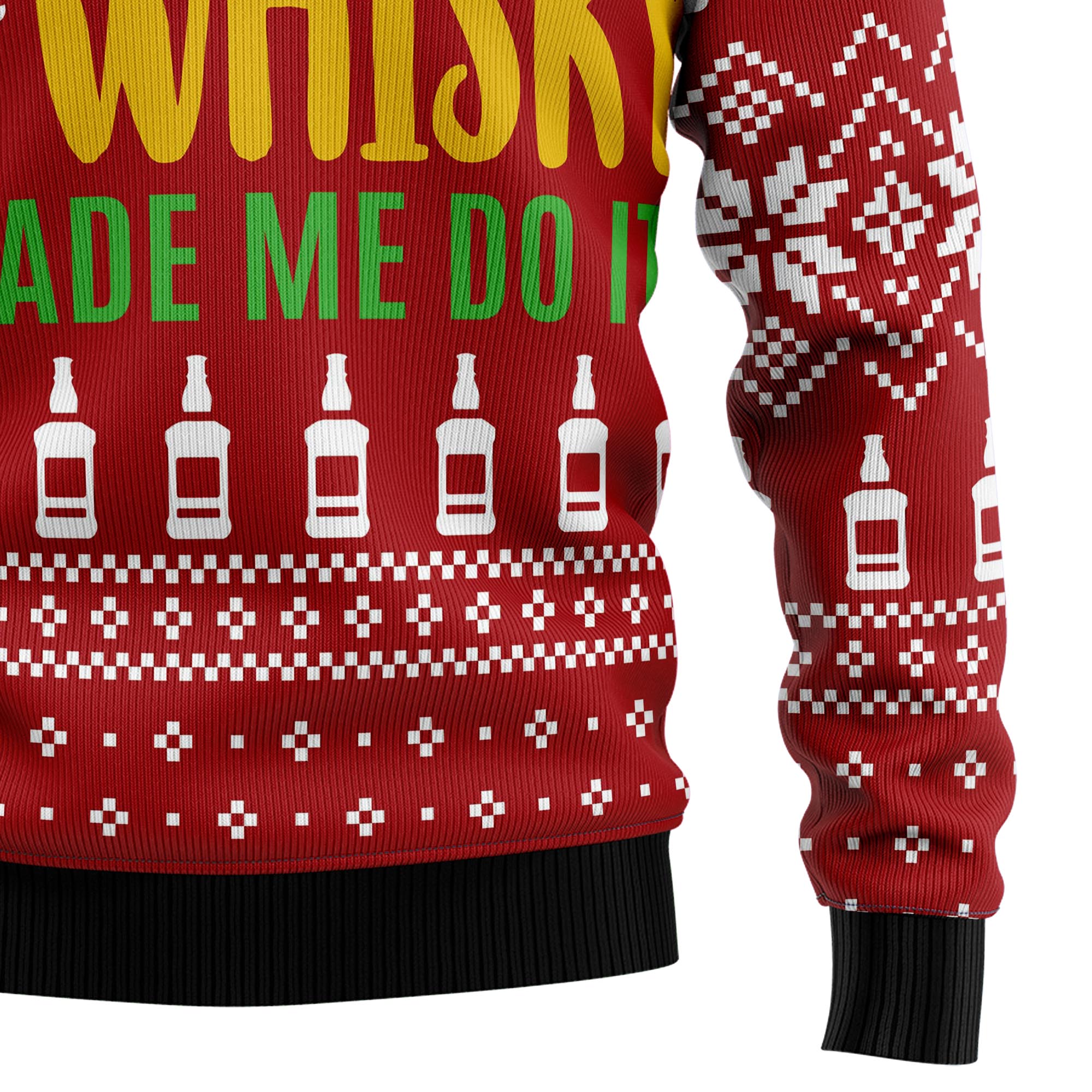 Dear Santa The Whisky Made Me Do It Ugly Christmas Sweater for Men Women, Funny Holiday Party Outfit, Festive Xmas Gift