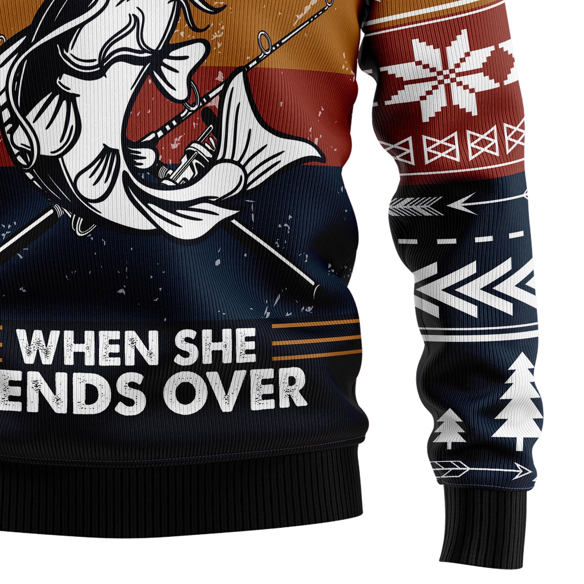 Fishing I Love It Ugly Christmas Sweater, Funny Fishing Holiday Pullover, Holiday Gatherings and Family Photos