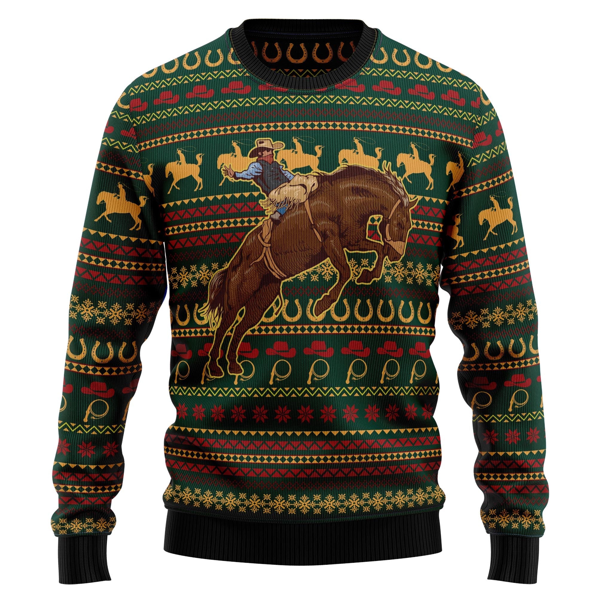 Amazing Cowboy Ugly Christmas Sweater for Men and Women, Funny Holiday Party Outfit, Festive Christmas Gift