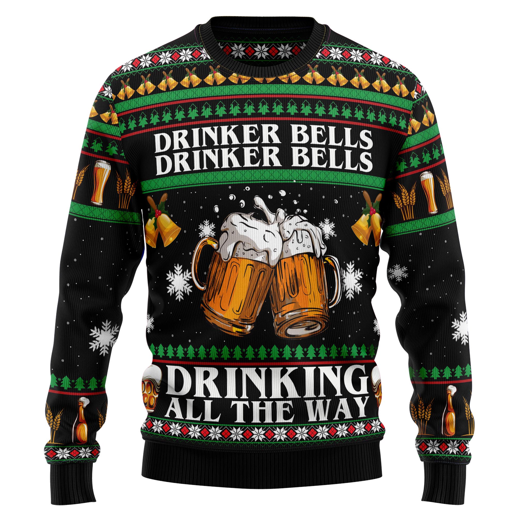 Drinker Bell Ugly Christmas Sweater, Festive Christmas Outfit, Unique Holiday Gift for Beer and Party Humor Fans