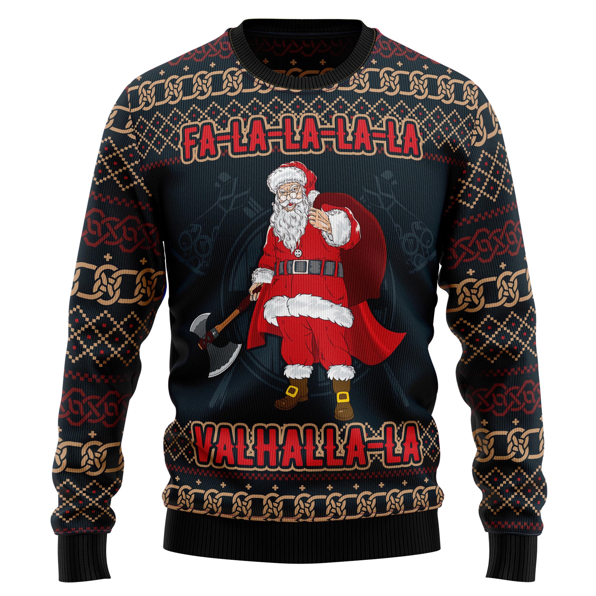 FaLaLaLa ValhallaLa Viking Ugly Christmas Sweater for Men and Women, Funny Xmas Party Outfit, Gift for Viking Fans