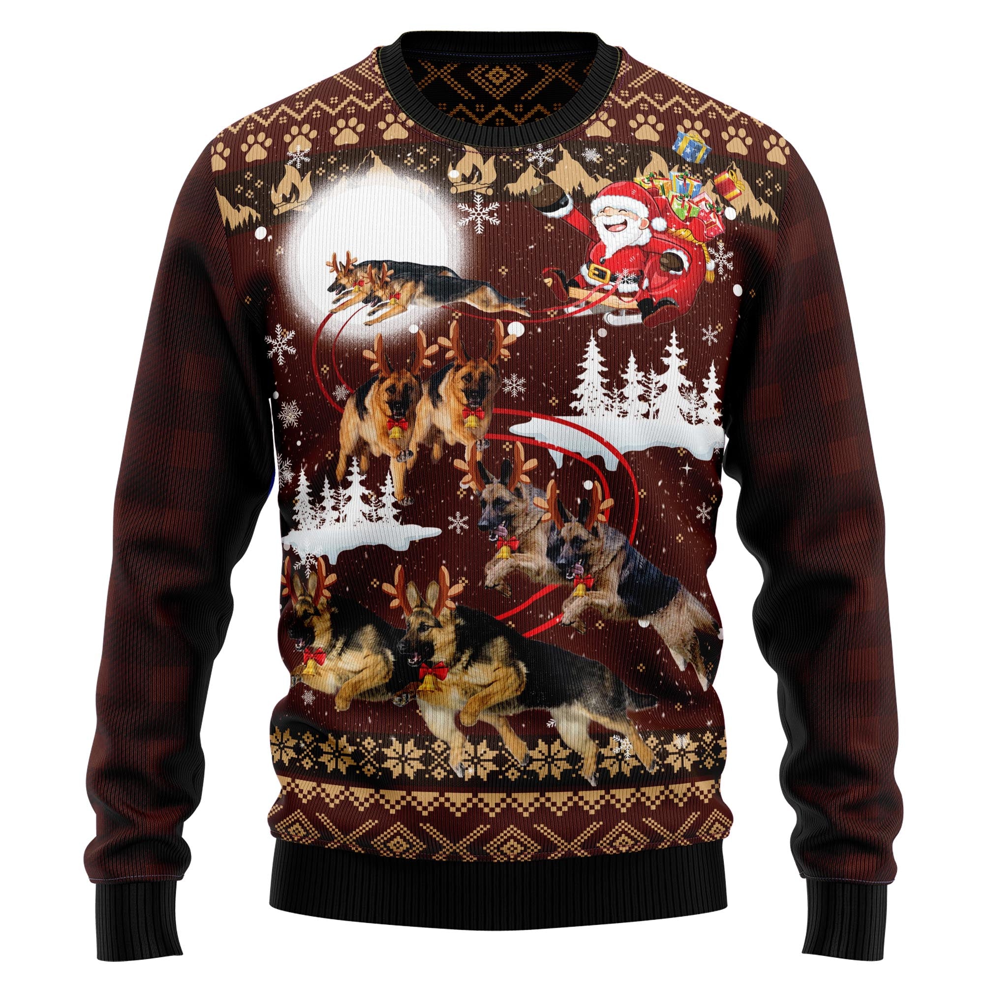 German Shepherd Reindeers Car Ugly Christmas Sweater, Unisex Holiday Party Outfit, Gift for German Shepherd Lovers