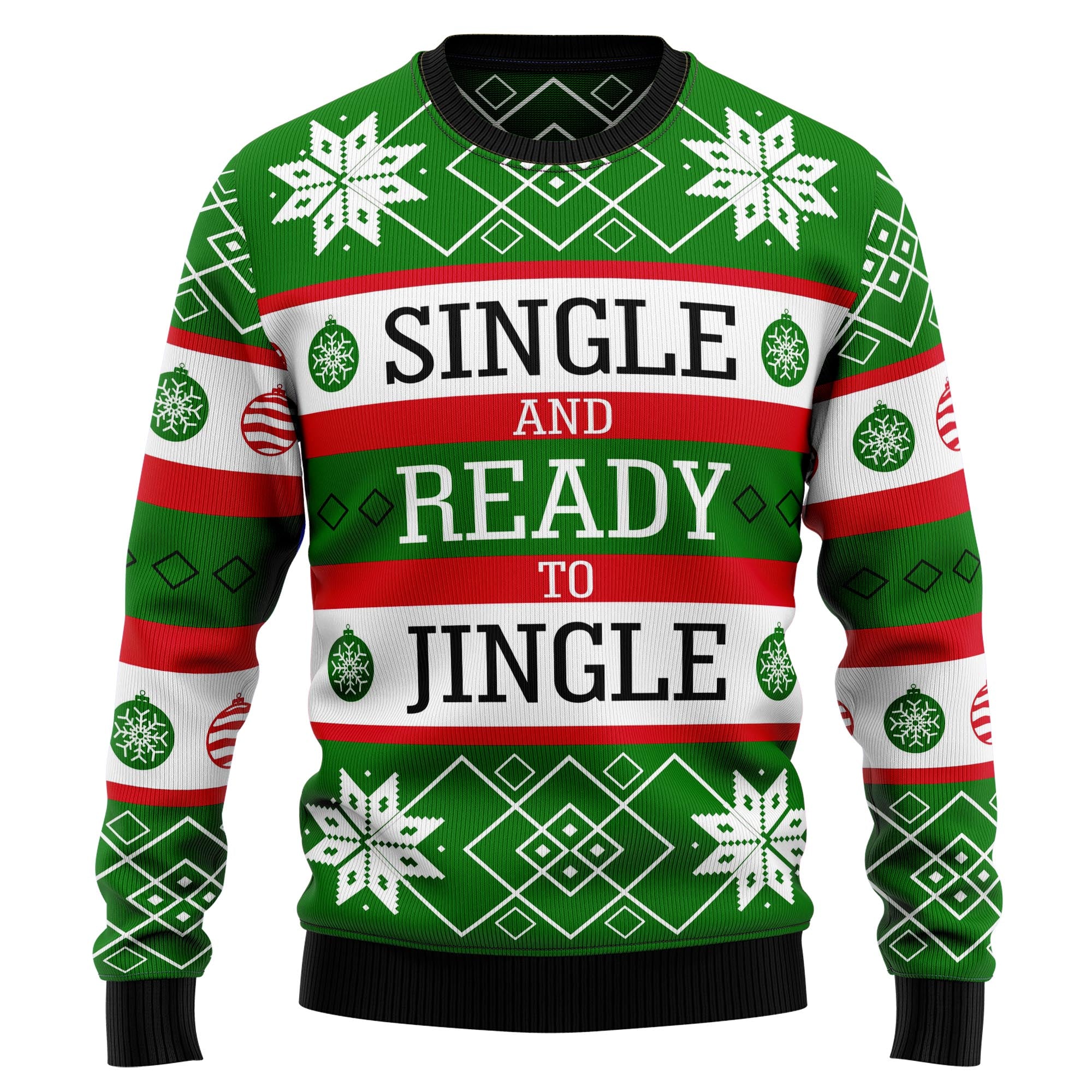 Single Ready to Jingle Ugly Christmas Sweater, Unisex Holiday Party Outfit, Gift for Single Friends and Partygoers