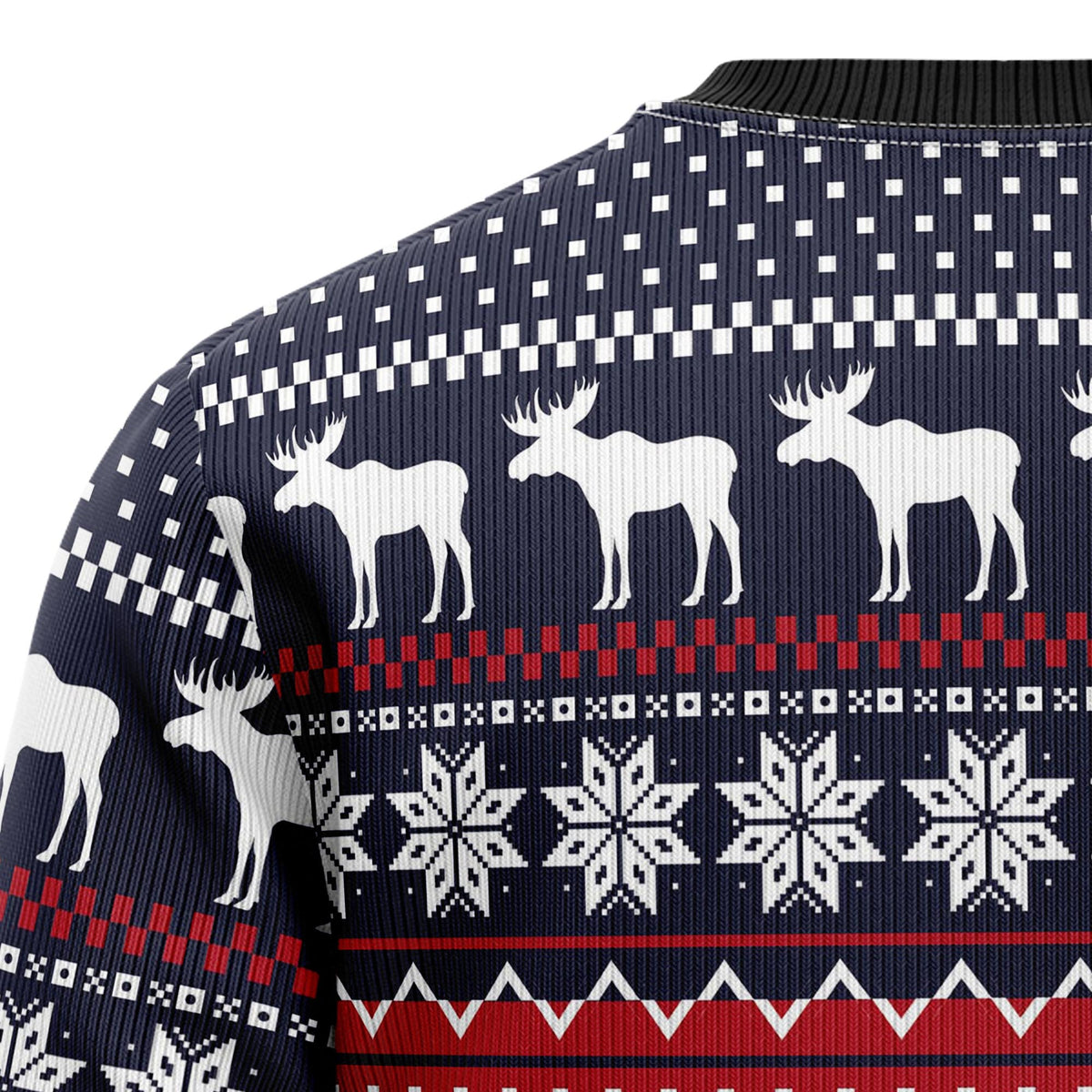 Merry Christmas Moose Ugly Christmas Sweater, Festive Moose Pullover for Wildlife Fans, Fun Xmas Party Clothing