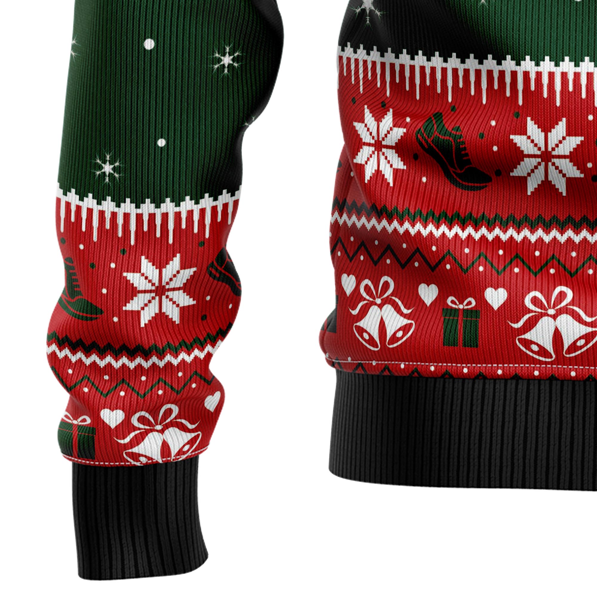 Running Plan for the Day Ugly Christmas Sweater, Funny Holiday Party Outfit for Men and Women, Gift for Runners