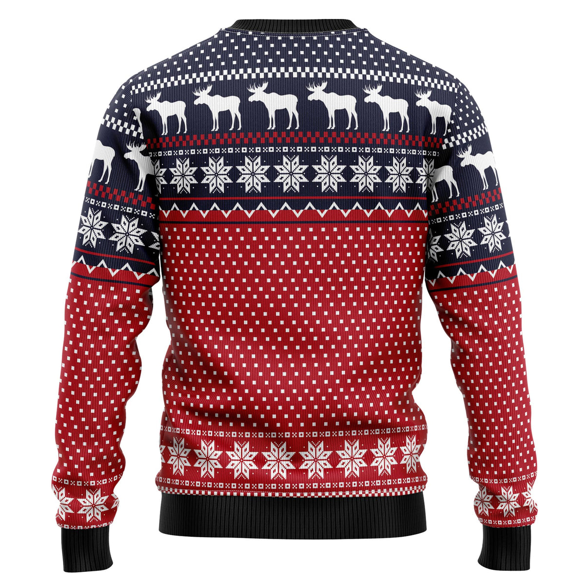Merry Christmas Moose Ugly Christmas Sweater, Festive Moose Pullover for Wildlife Fans, Fun Xmas Party Clothing