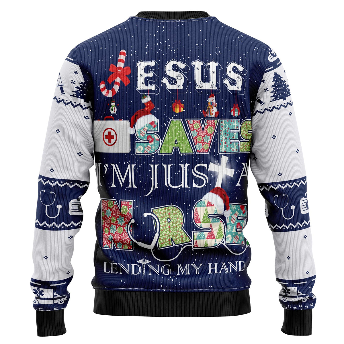 Nurse Life Christmas Ugly Christmas Sweater, Funny Nursing Pullover for Healthcare Staff, Fun Xmas Party Clothing