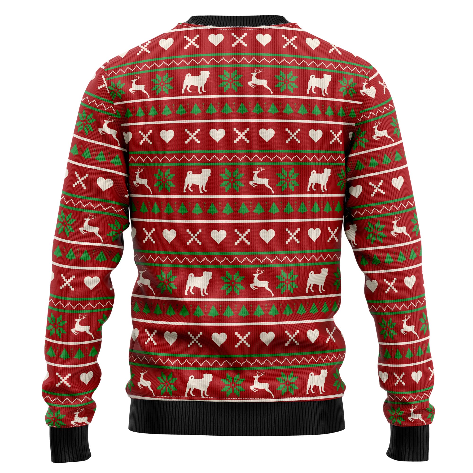 Pug Reindeer Ugly Christmas Sweater for Men and Women, Funny Holiday Party Outfit, Festive Christmas Gift