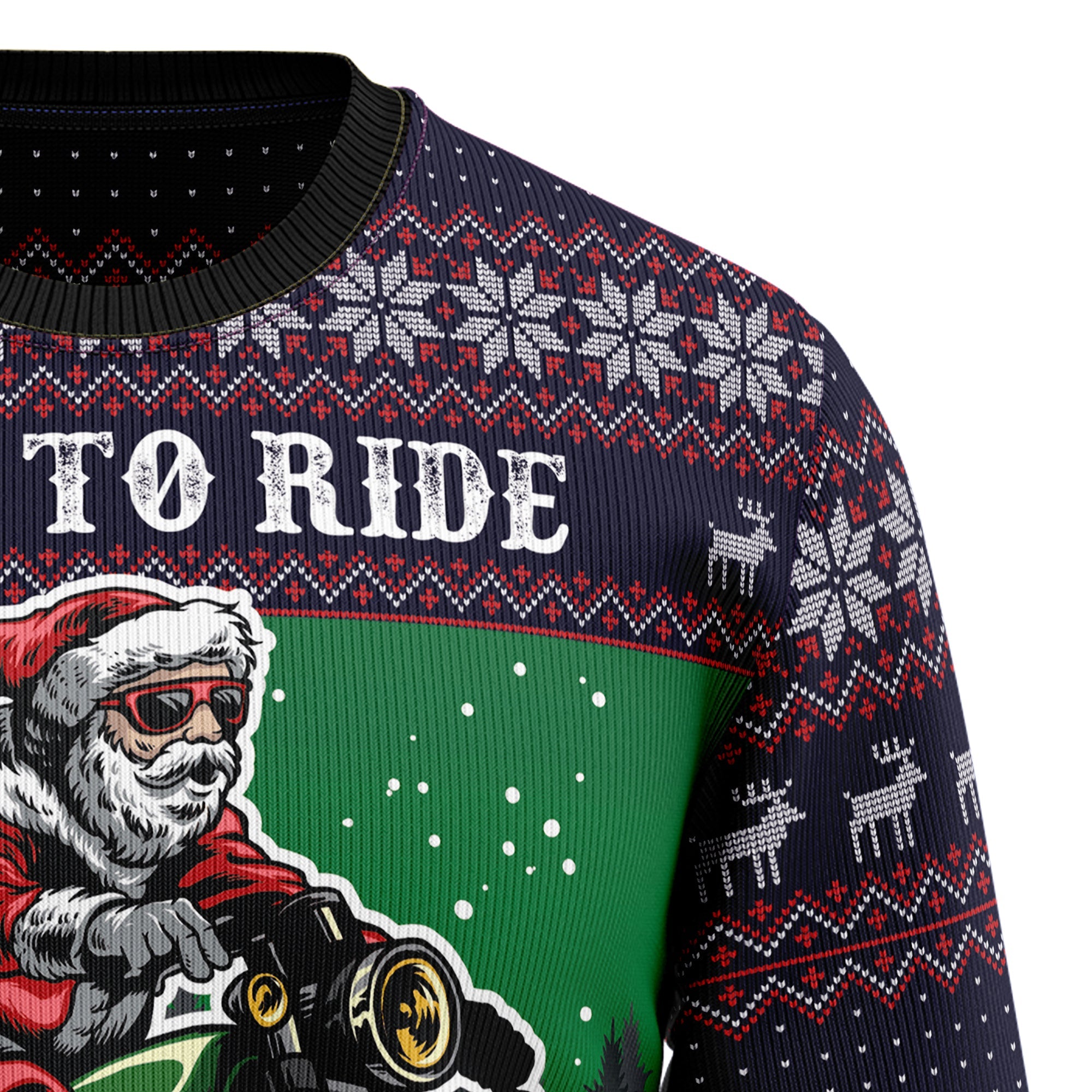 Motorcycle Ugly Christmas Sweater, Biker Holiday Pullover for Motorcyclists, Motocross Fans and Christmas Parties
