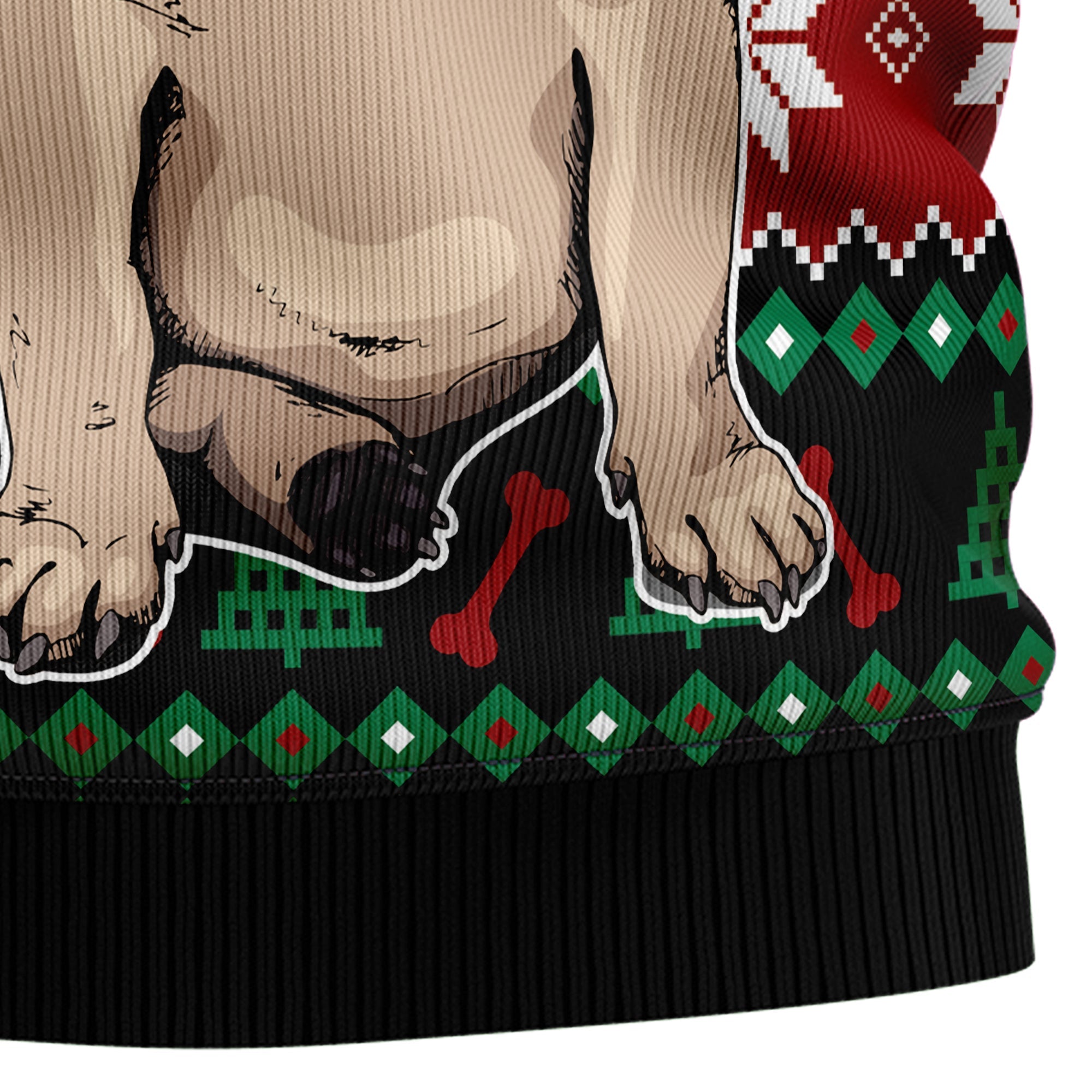 Cute Pug Ugly Christmas Sweater, Festive Dog Holiday Pullover for Pug Lovers, Dog Moms, Dog Dads and Winter Parties