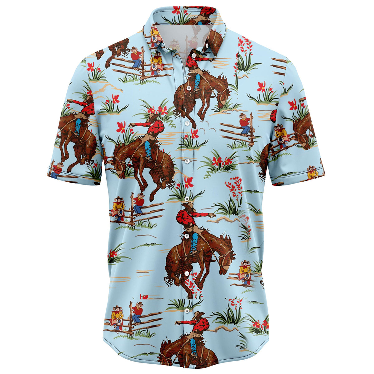 Awesome Cowboy Hawaiian Shirt, Western Cowboy Shirt, Summer Button Down Shirt, Rodeo Gift for Men and Women