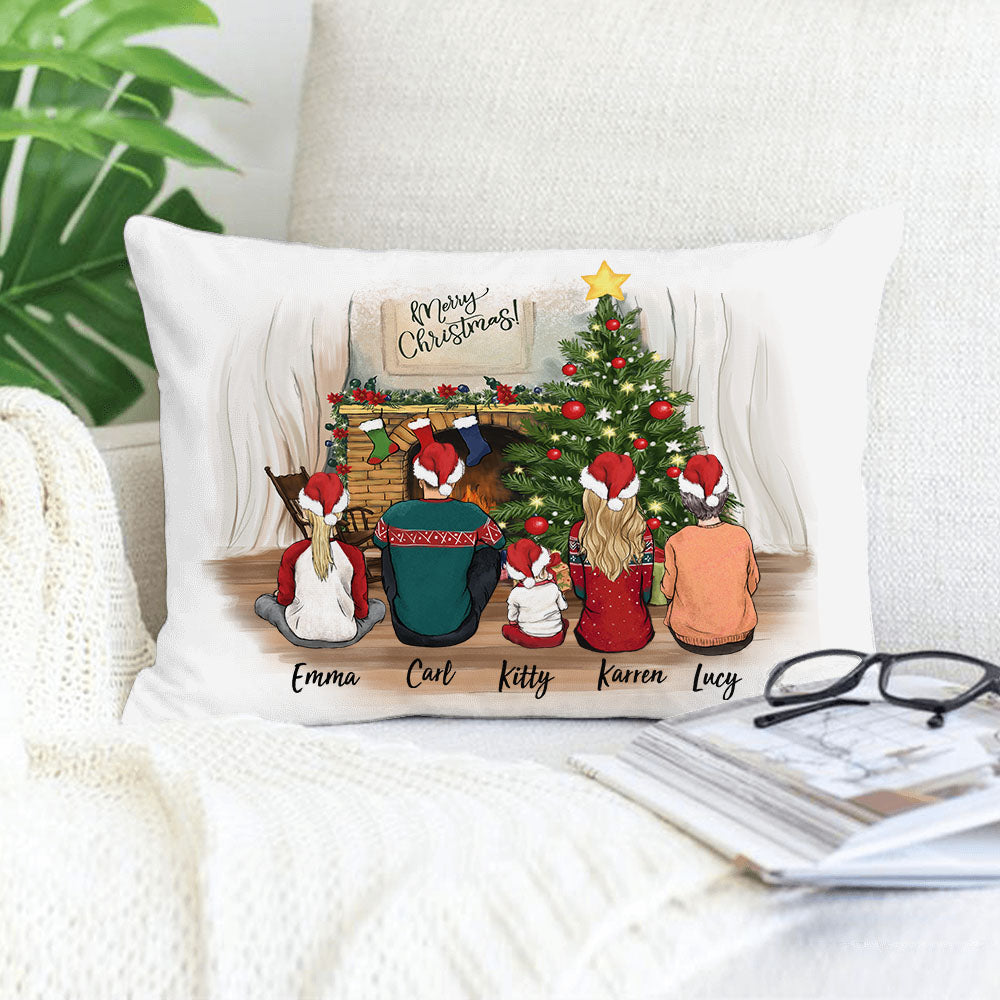 Personalized family members Throw Pillow Christmas gift for the whole family - UP TO 5 PEOPLE