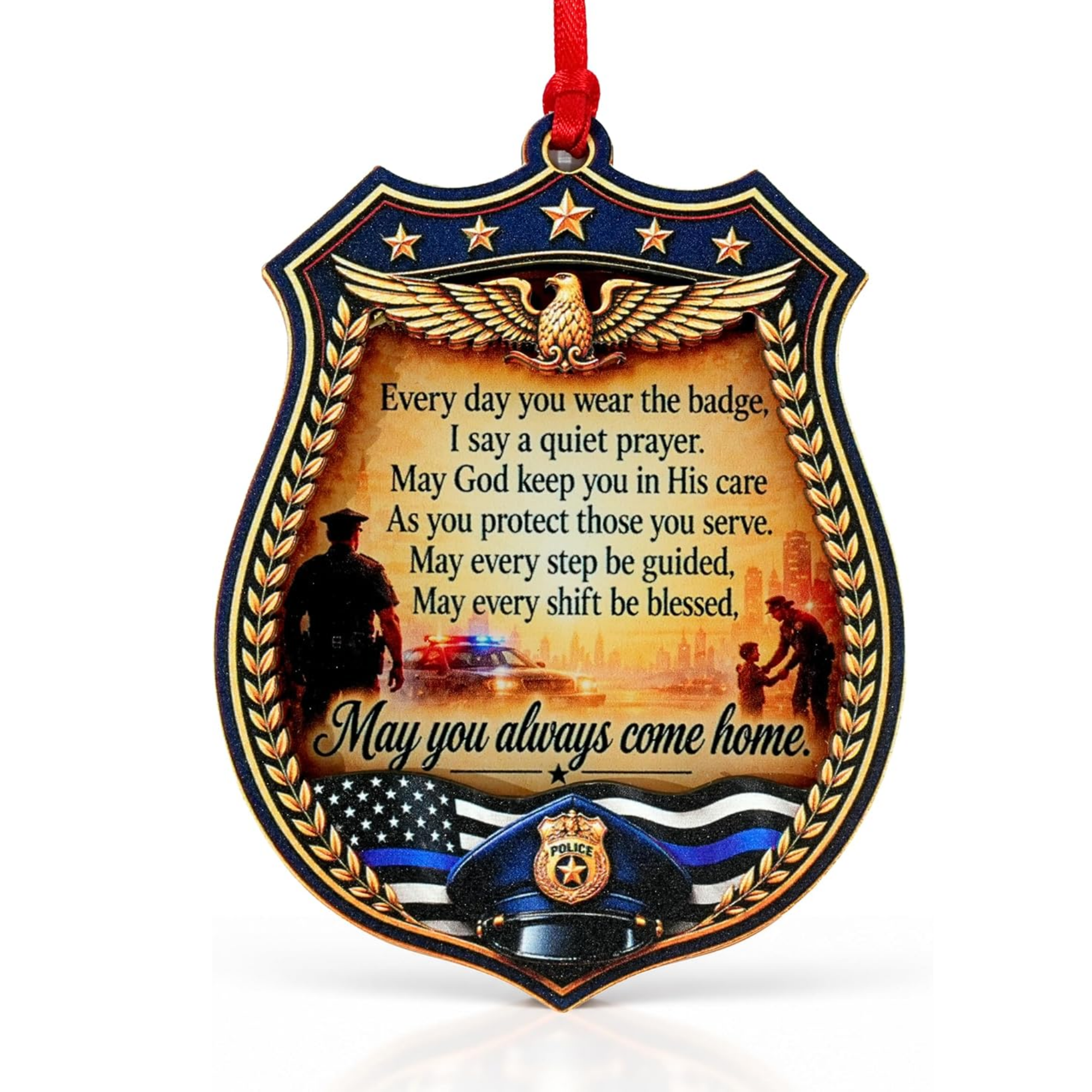 Policeman Christmas Ornament 2026, Police Officer Ornament, Gifts for Policeman, Wood & Acrylic Gift