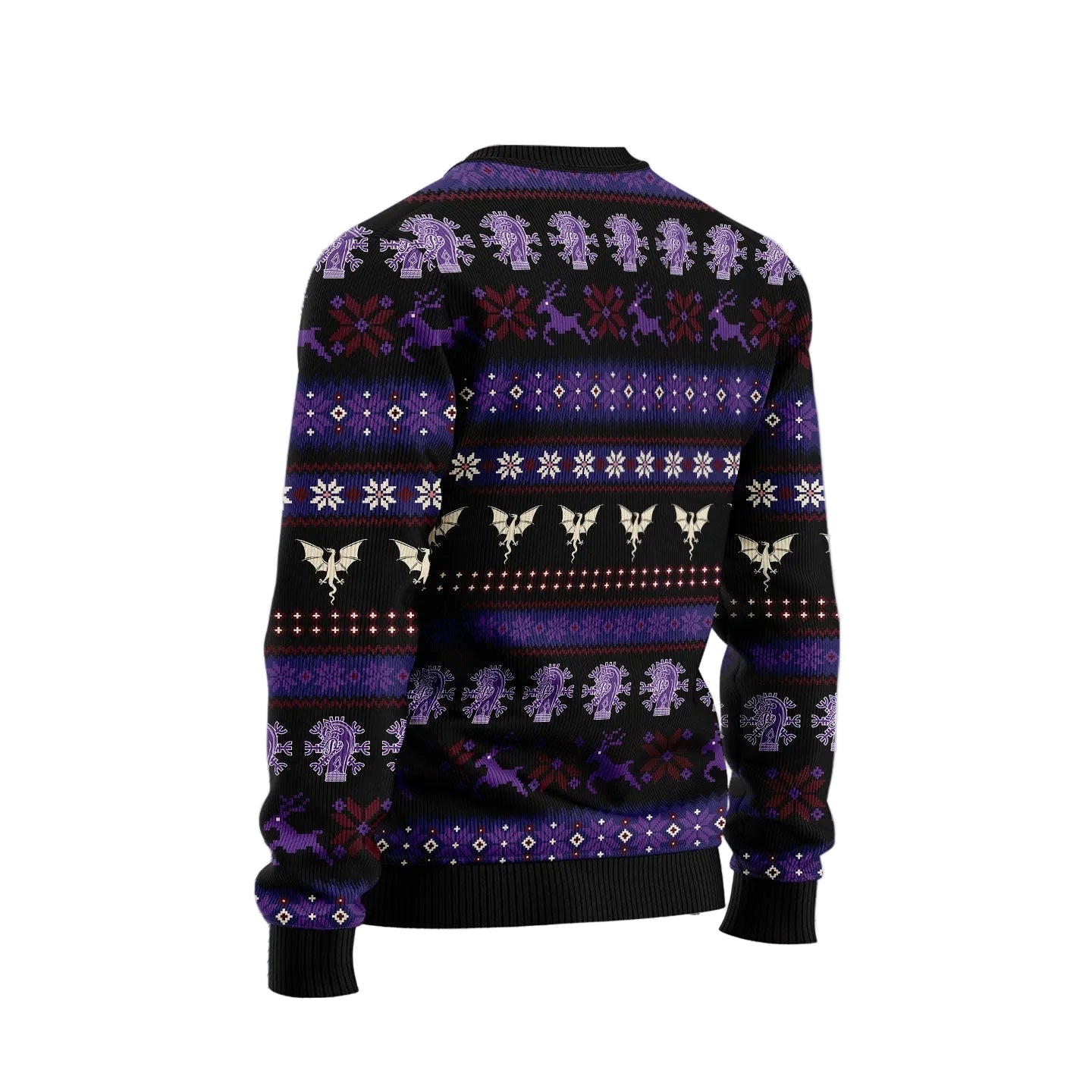 Purple Dragon Ugly Christmas Sweater for Men and Women, Festive Holiday Party Outfit and Gift for Dragon Lovers