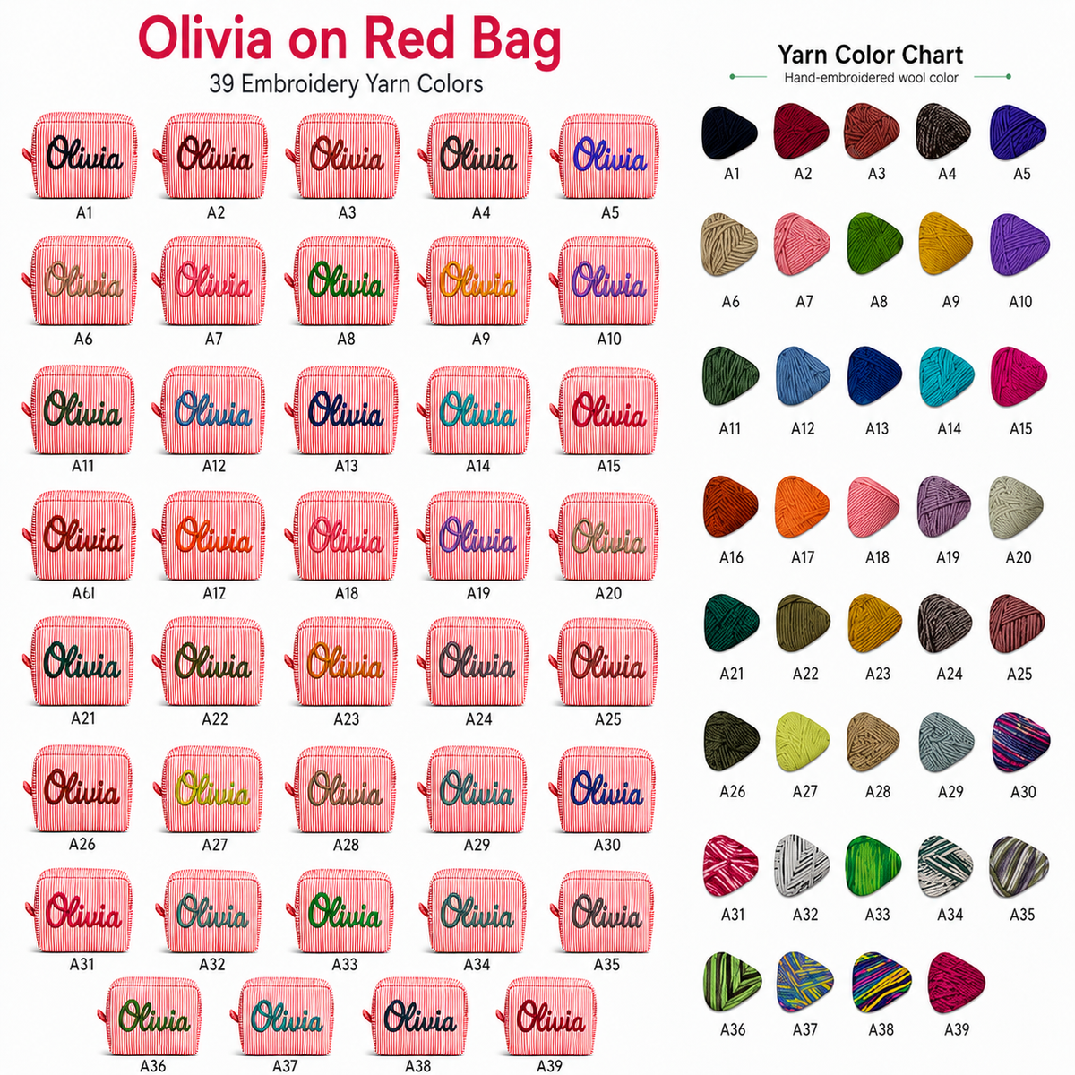 Personalized Seersucker Makeup Bag with Embroidered Name, Custom Cosmetic Travel Bag for Women & Girls