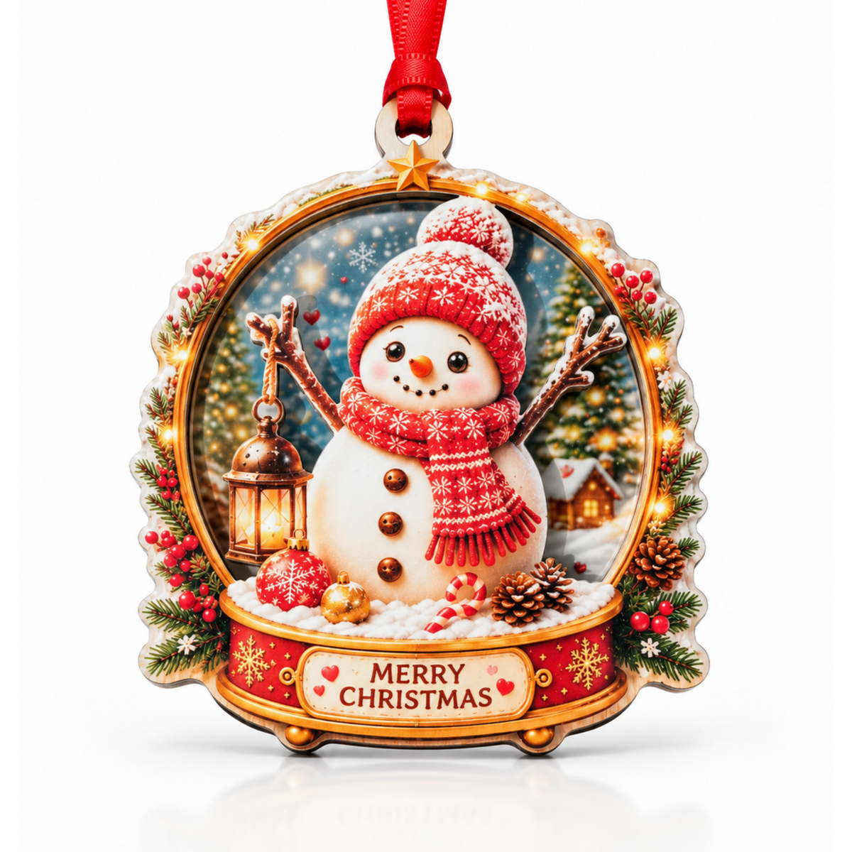 Snowman Christmas Ornament 2026, Snowman Ornament for Christmas Tree, Cute Snow Globe Ornament, Snowman Gifts for Family