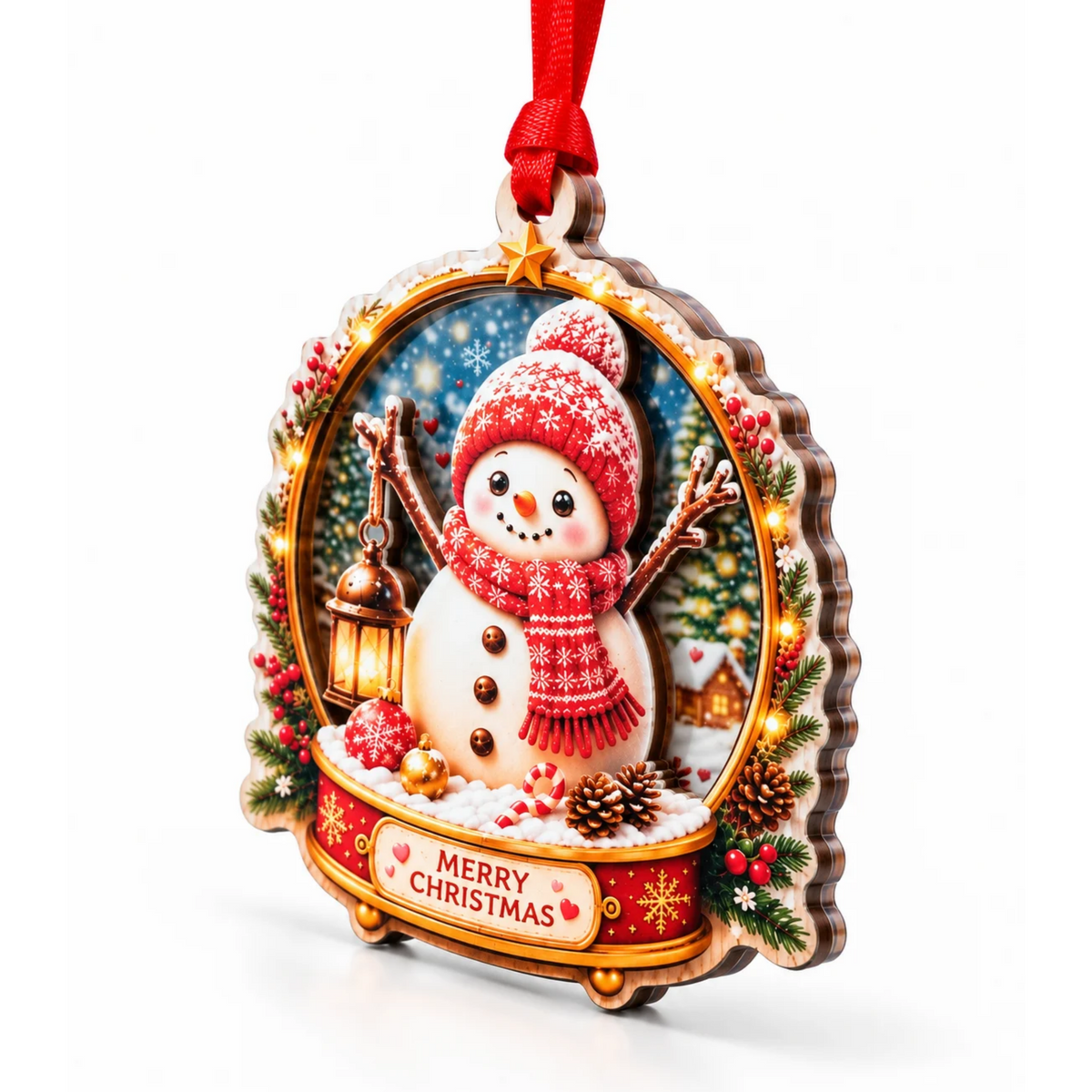 Snowman Christmas Ornament 2026, Snowman Ornament for Christmas Tree, Cute Snow Globe Ornament, Snowman Gifts for Family