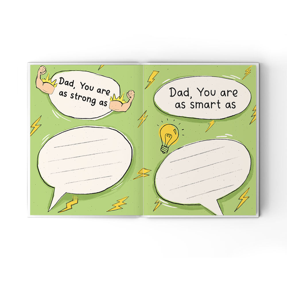 A Little Book About My Awesome Dad - Fill In The Blank Hardcover Book With Prompts For Kids to Fill with their Own Words, Drawings and Pictures - Elephant
