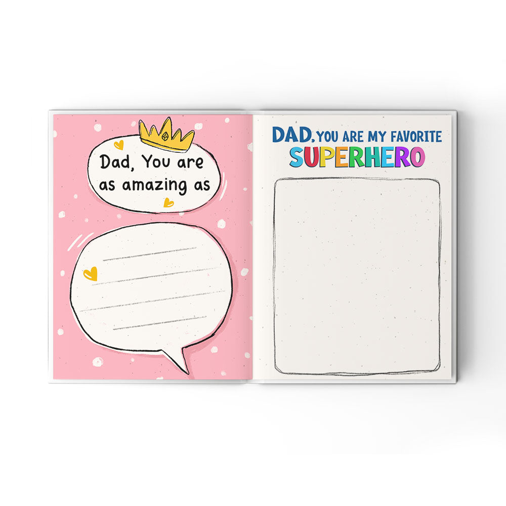 A Little Book About My Awesome Dad - Fill In The Blank Hardcover Book With Prompts For Kids to Fill with their Own Words, Drawings and Pictures - Elephant