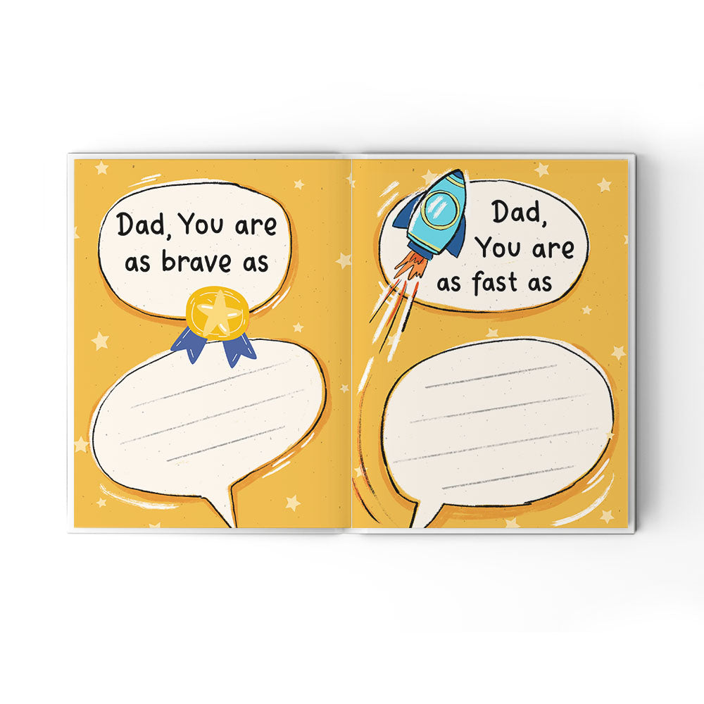 A Little Book About My Awesome Dad - Fill In The Blank Hardcover Book With Prompts For Kids to Fill with their Own Words, Drawings and Pictures - Saurus