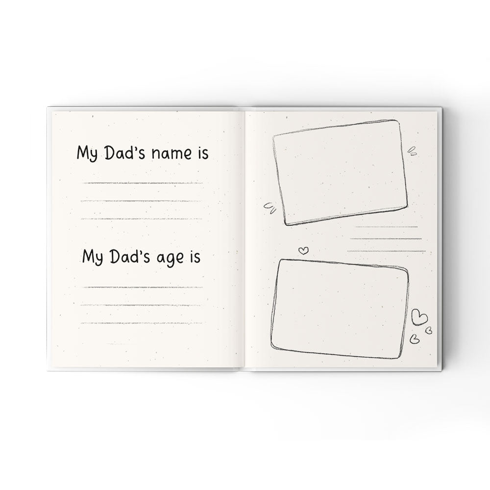 A Little Book About My Awesome Dad - Fill In The Blank Hardcover Book With Prompts For Kids to Fill with their Own Words, Drawings and Pictures - Saurus