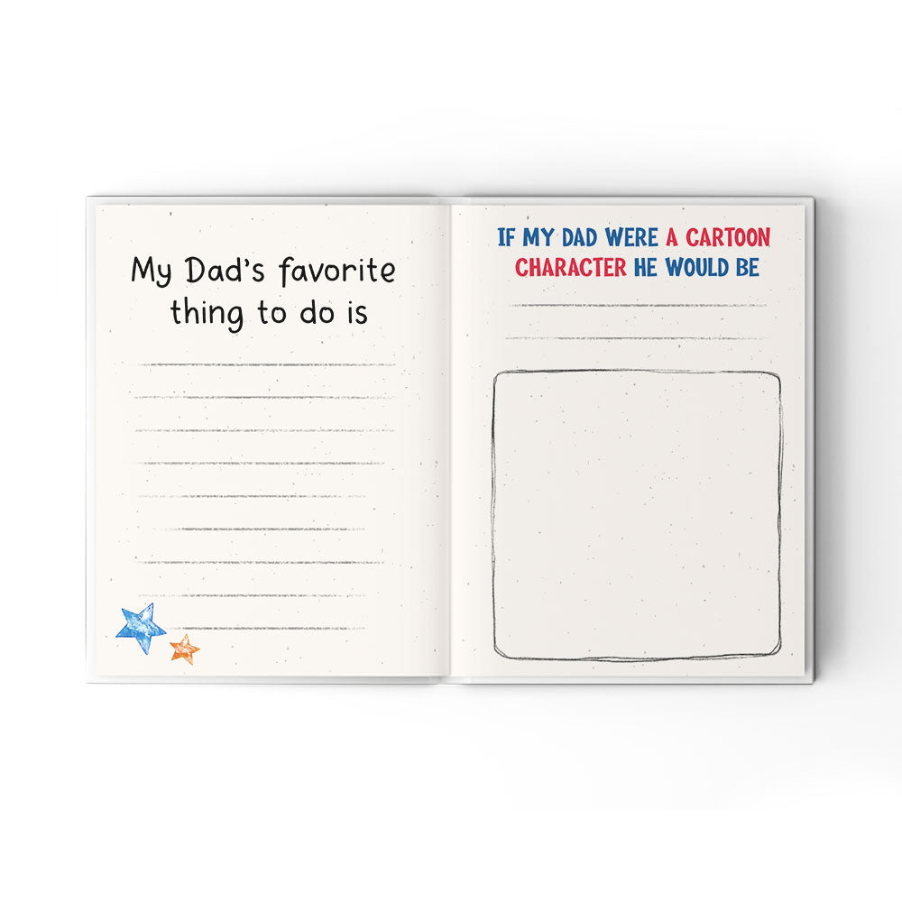 A Little Book About My Awesome Dad - Fill In The Blank Hardcover Book With Prompts For Kids to Fill with their Own Words, Drawings and Pictures - Saurus