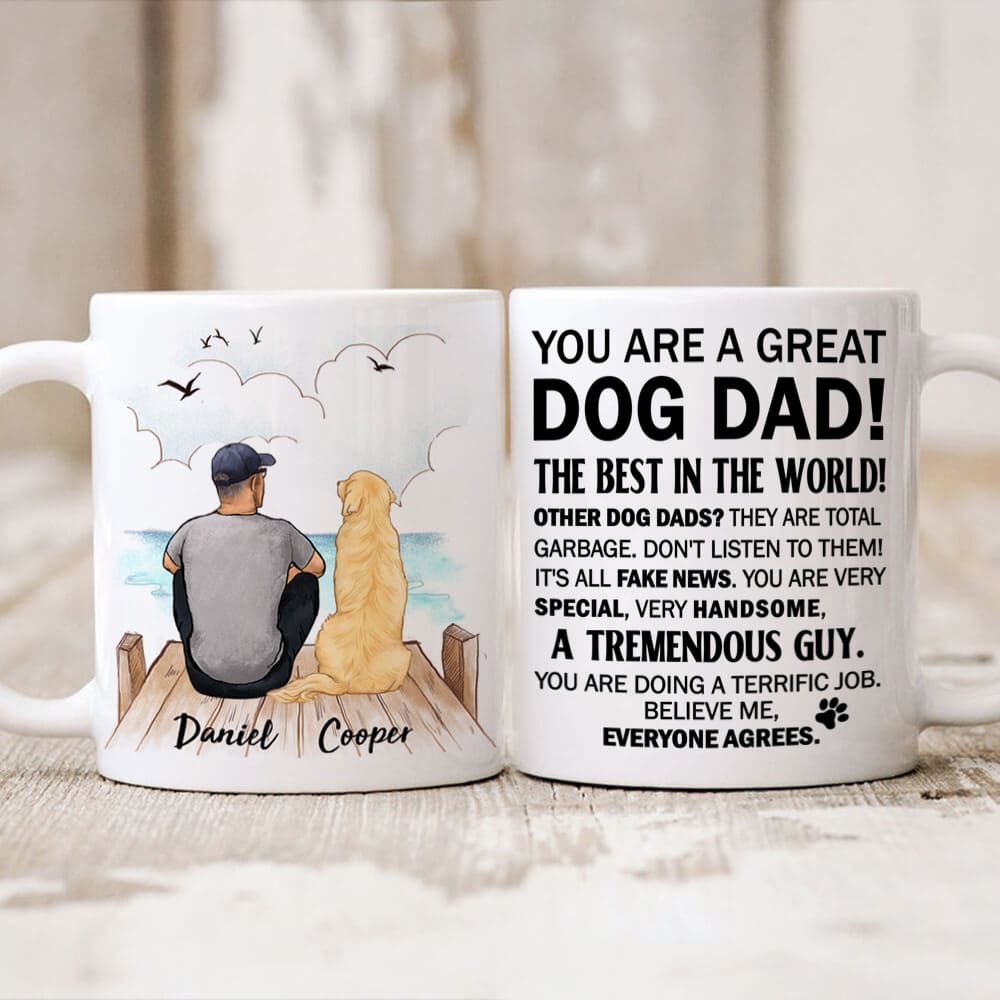 Personalized Dog Dad Edge to Edge Coffee Mug - You Are A Great Dog Dad - The Best In The World