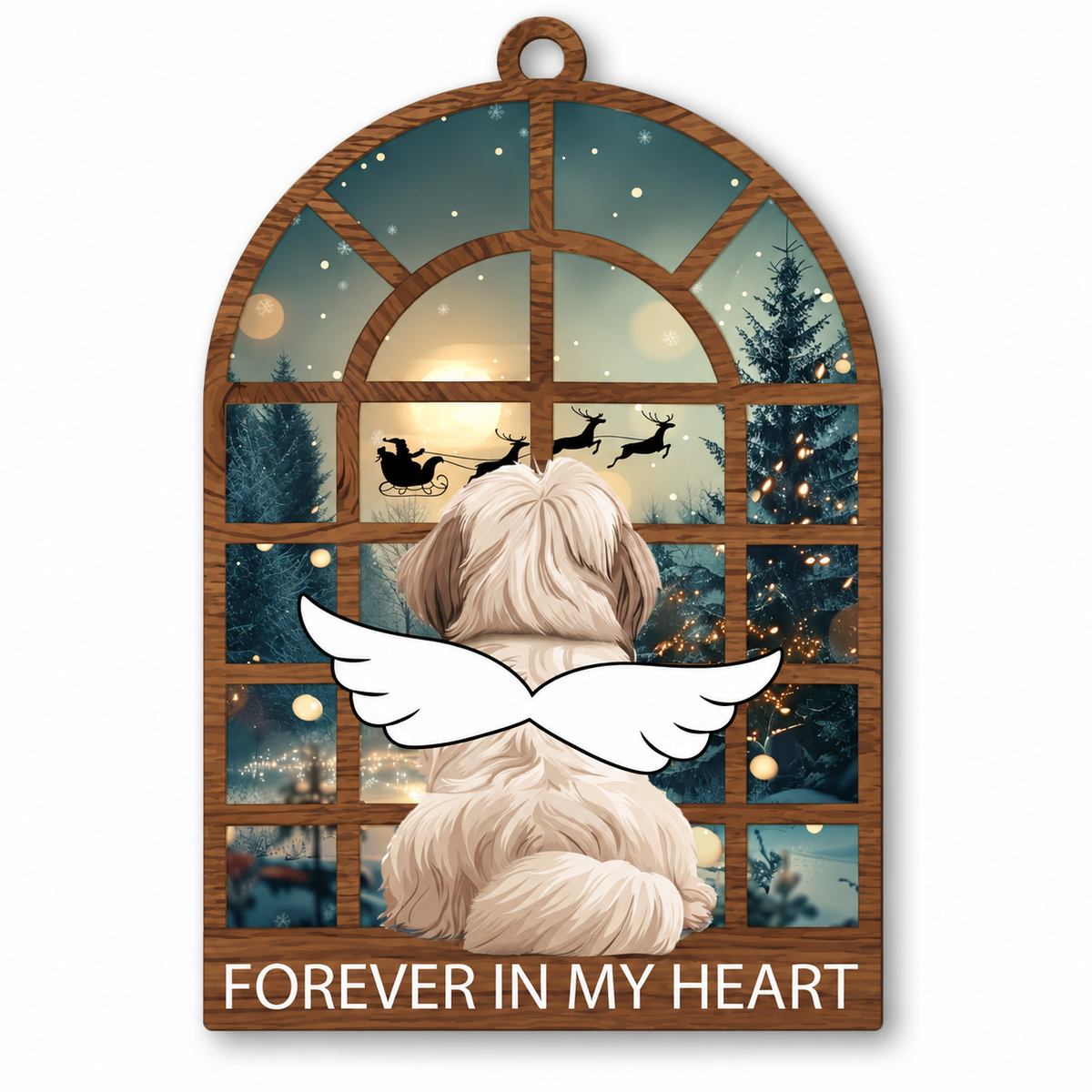 Shih Tzu Christmas Ornament, Angel Memorial Keepsake for Dog Lovers, Pet Loss Remembrance Holiday Decor