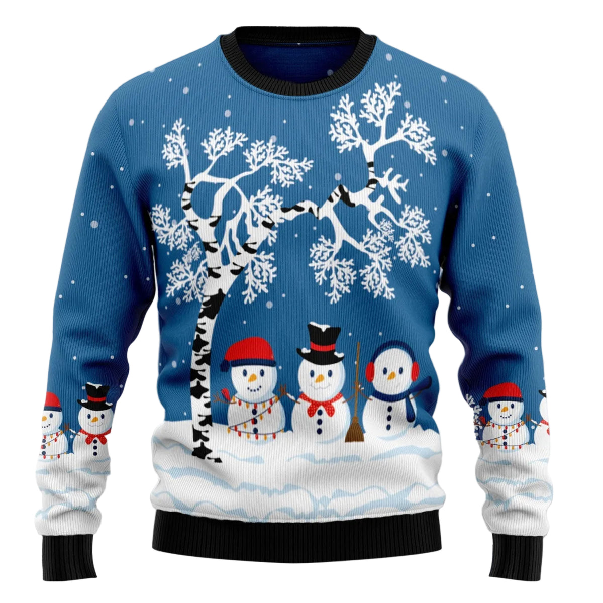 Beautiful Snowman Ugly Christmas Sweater, Unisex Xmas Party Outfit, Fun Holiday Gift for Snowman and Winter Fans