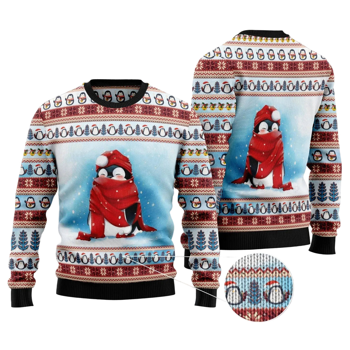 Love Penguin Ugly Christmas Sweater, Cute Love Penguin Christmas Design, Unisex Festive Christmas Party Outfit