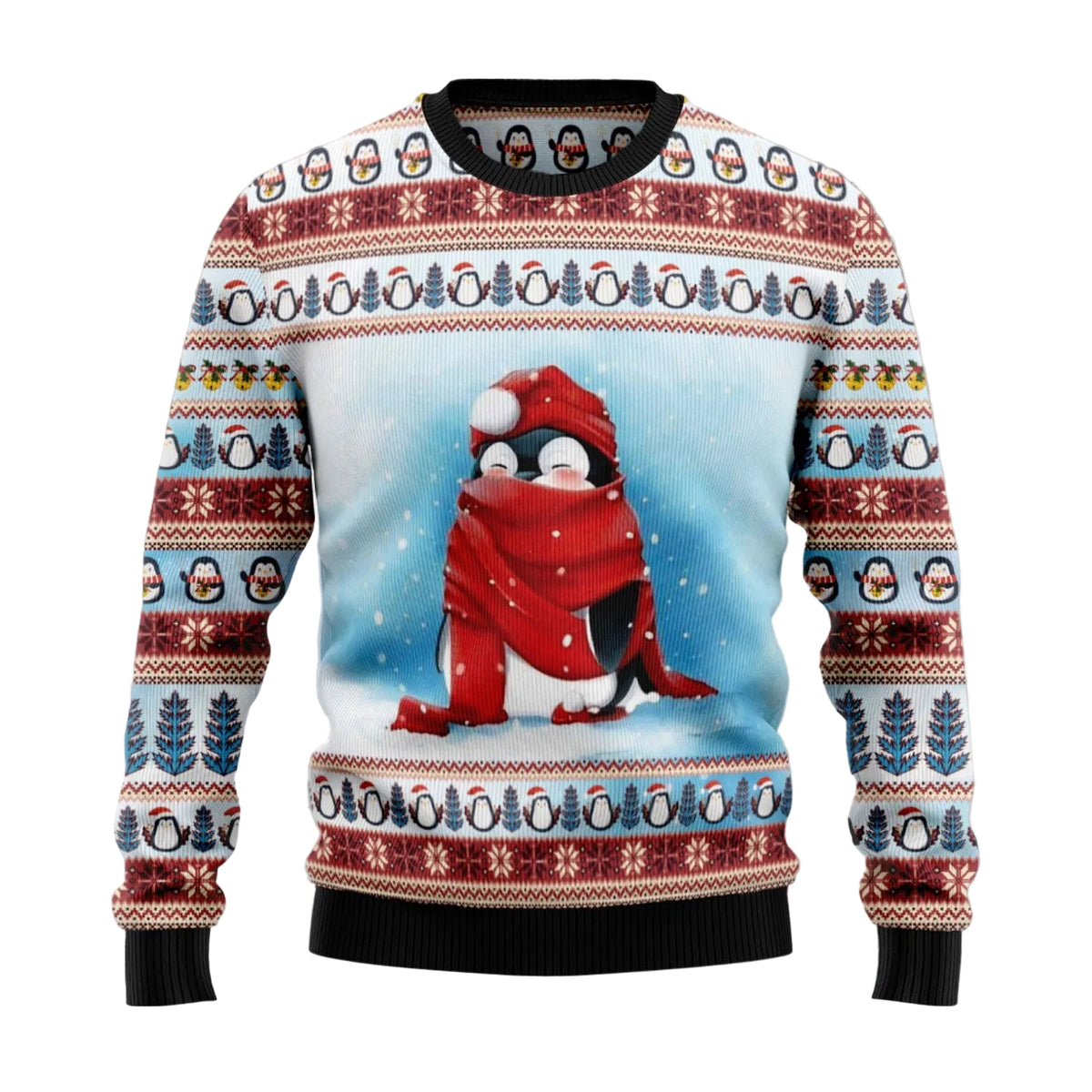 Love Penguin Ugly Christmas Sweater, Cute Love Penguin Christmas Design, Unisex Festive Christmas Party Outfit