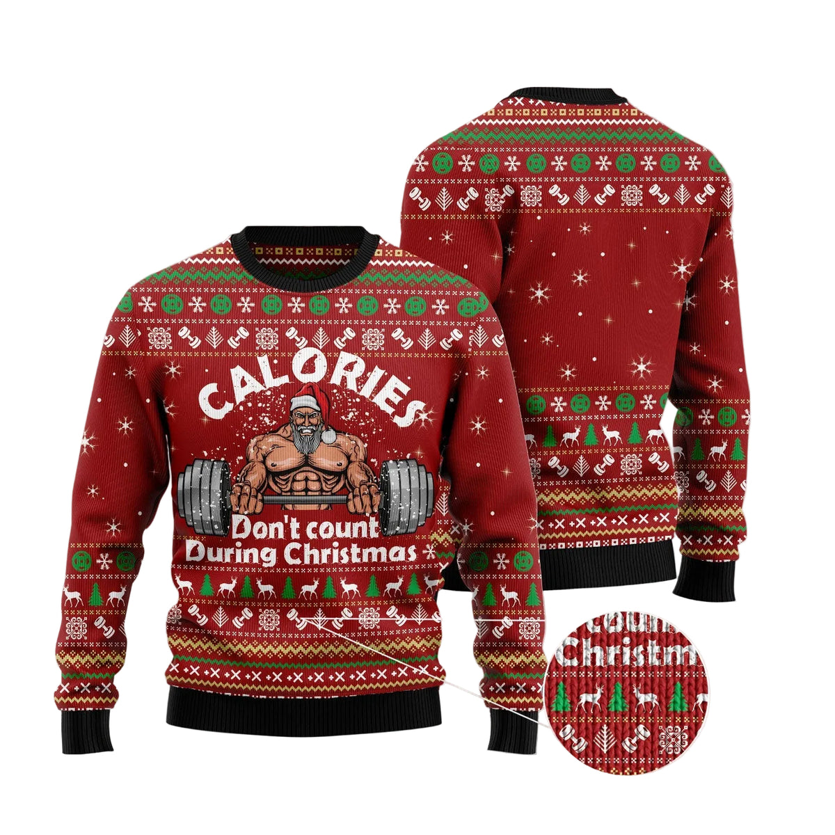 Calories Don't Count During Christmas Ugly Christmas Sweater, Foodie Holiday Humor Holiday Party Outfit and Xmas Gift
