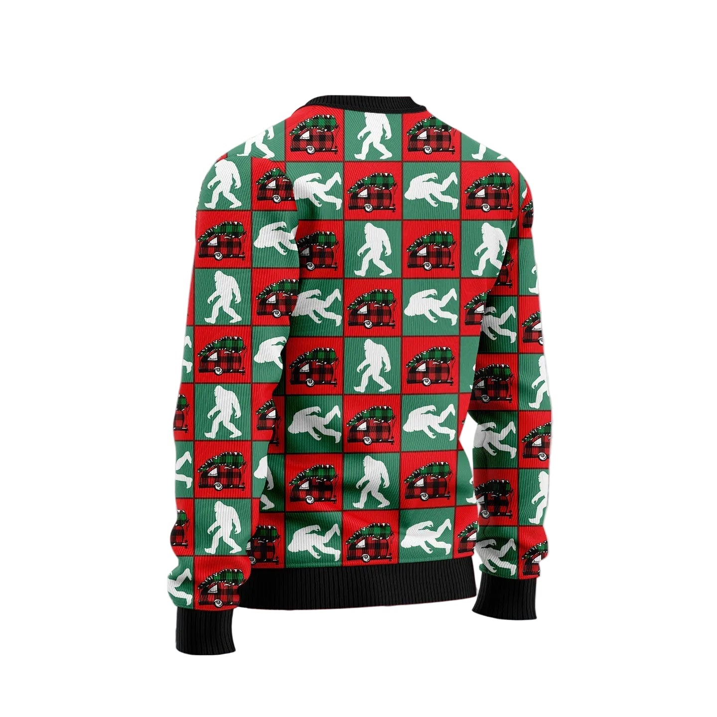 Bigfoot Camping Christmas Ugly Christmas Sweater, Funny Sasquatch Holiday Pullover, Festive Holiday Family Outfit