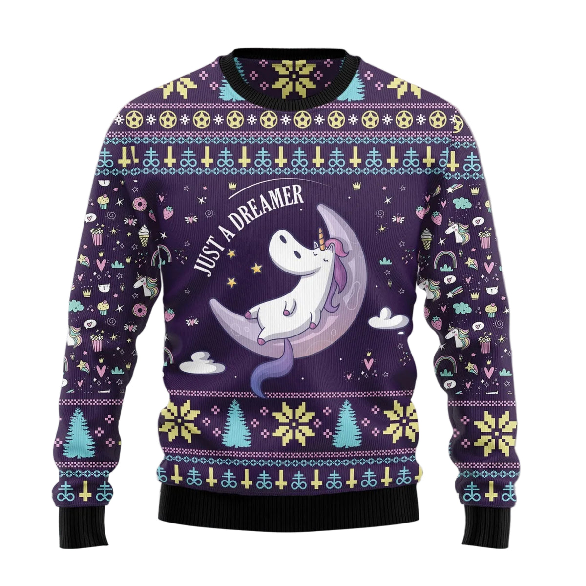 Unicorn Dreamer Ugly Christmas Sweater, Magical Unicorn Dreamer Christmas Design, Holiday Sweater for Adults