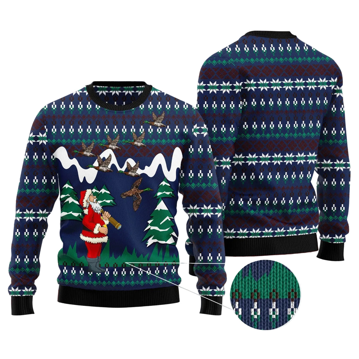 Hunting Duck Ugly Christmas Sweater, Unisex Holiday Party Outfit, Funny Gift for Duck Hunting and Outdoors Fans